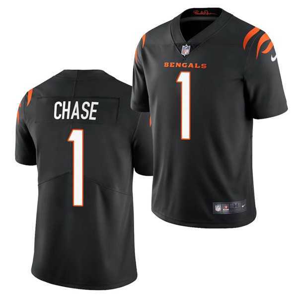 Men & Women & Youth Cincinnati Bengals #1 JaMarr Chase Black Vapor Untouchable Limited Stitched Jersey->cincinnati bengals->NFL Jersey